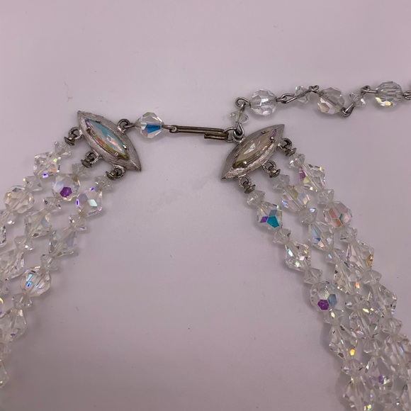 Stunning 1950s 3 strand unsigned Sherman AB crystal necklace - Picture 6 of 9